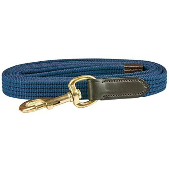 Leather Web Lead Rope (2m) (Navy/Brown) - Navy/Brown - Kincade