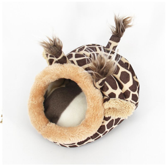 Perle Rare - Hamster House Bed, Cotton Nest for Hamster, Bed House Cage Nest, Soft Detachable Giraffe Shape Small Animal House Bed for Hamster,