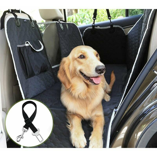 Deckon - Dog Car Seat Covers, Rear Seat Protector Cover with Viewing Window, Waterproof Bench Cover for Car and suv, in Football Plaid(146 x