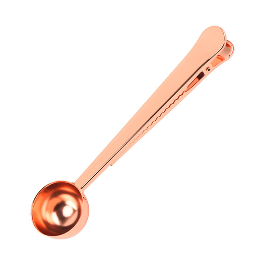 2Pcs Coffee Measuring Spoon with Clip, Stainless Steel Teaspoon, for Coffee, Milk Powder, Tea, Oatmeal, 17.3cm Length