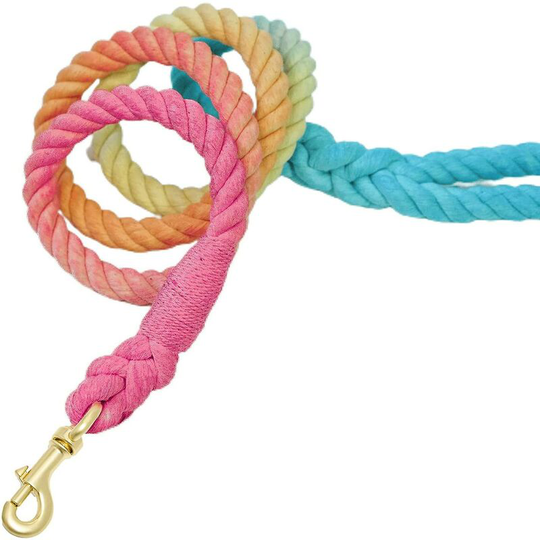 Dog Leash Rope Cute Pet Leash Rainbow 52' Long For Walking Running Training Comfort Cotton Rope Leashes Thsinde