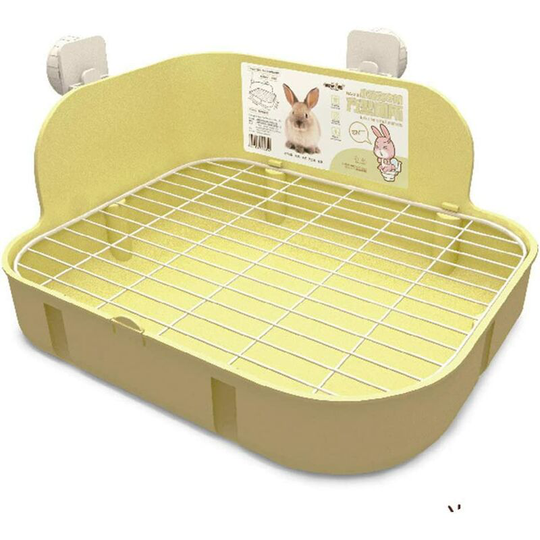 Rabbit litter box toilet, plastic square cage box potty trainer corner litter bedding box pet tray for small animals, rabbits, guinea pigs,
