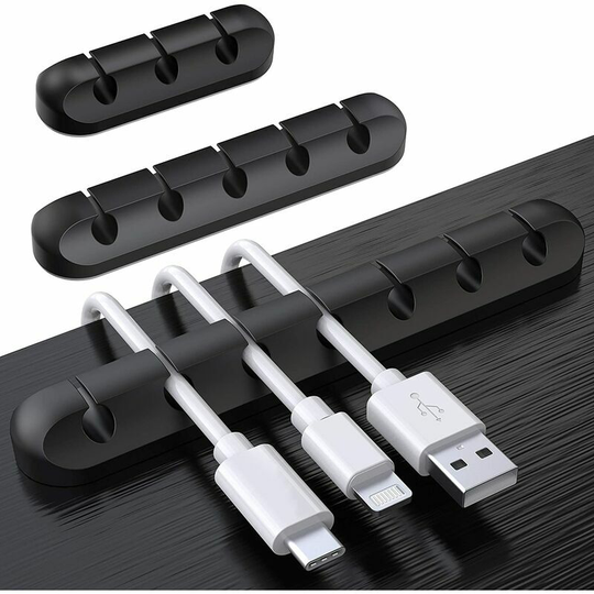 Naxunnn - Desk Organizer Cable Clips, 3 Pack Cable Holder, Cord Organizer, Cable Management, Cable Storage for usb Charger/Mouse/Earphone/PC Cables