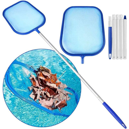 Langray - Surface Nets, Leaf Skimmer Aluminum Stem Handle-with Gloves-Fine Mesh Net- for Pool, Pond, Fountain, Fish Tank
