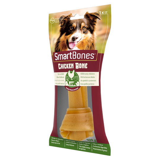 SmartBones Chew Snacks with Chicken for Large Dogs - Saver Pack: 3 Bones (327g)