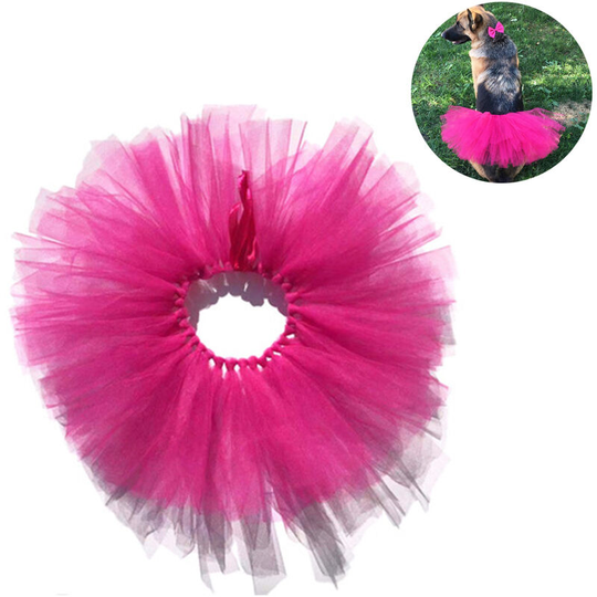 Pet Dog Cat Costume Tutu Outfit Animal Party Tulle Skirt Clothing, rose red