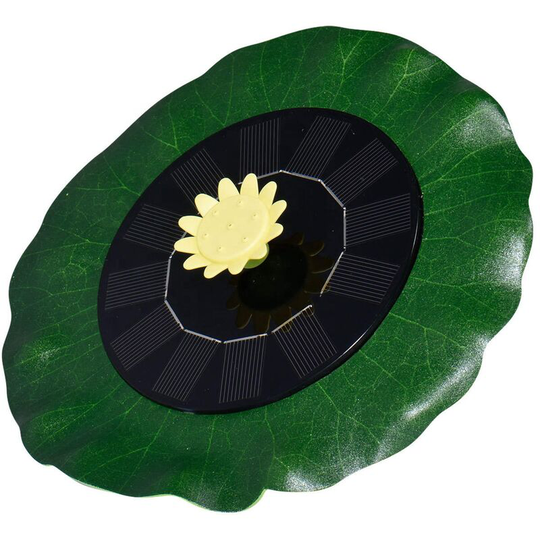 Solar Birdbath Fountain, 6V 1W Lotus Leaf Shaped Solar Fountain Floating Fountains with Nozzles, for Pool Pond Garden Patio