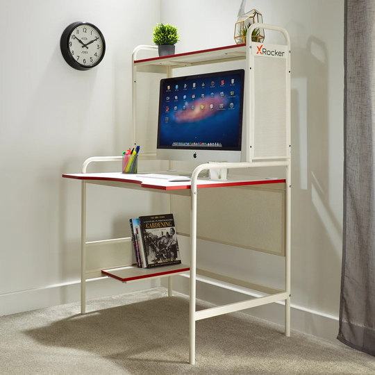 X Rocker Icarus Ergonomic Gaming Desk With Multi-shelf Layout