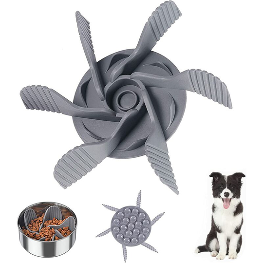 Slow food bowl, anti-bullying insert Dog bowl Slow food bowl for dogs Promotes healthy eating and slow digestion, Comes with 19 small suction cups
