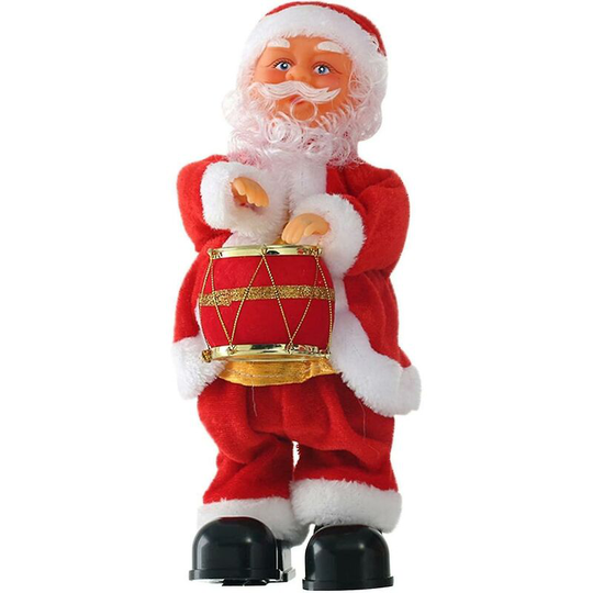 Singing Dancing Santa Foot Stepping Play Drum Christmas Santa Claus Toy - Flkwoh