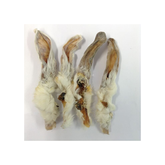 (1kg (50-65 Ears)) Rabbit Ears Natural with fur Hair Dog Treat Chew