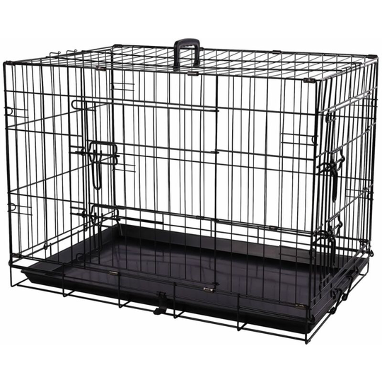 Pet Wire Cage with Sliding Door Mezo m 47x77x55 cm Black Flamingo Black