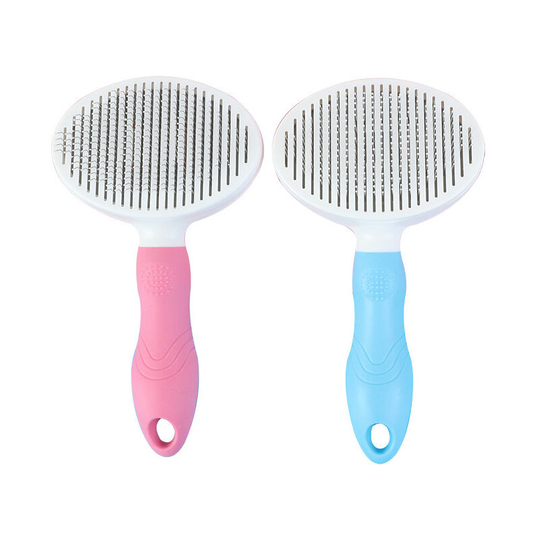 Cat brush, self-cleaning slicker for shedding and grooming to remove loose undercoat, mats and matted hair