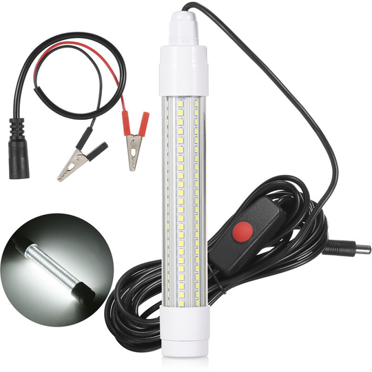 144 led Submersible Fishing Light Underwater Fish Finder Lamp Night Fishing Lure Bait Light Fish Attracting Light - White