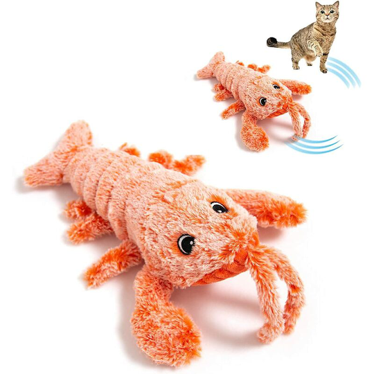 Perle Rare - Interactive Electronic Fish Toy for Cats - Soft Electric Toy, Rechargeable Catnip Bag - Washable Plush, 3 Speeds, usb Cable