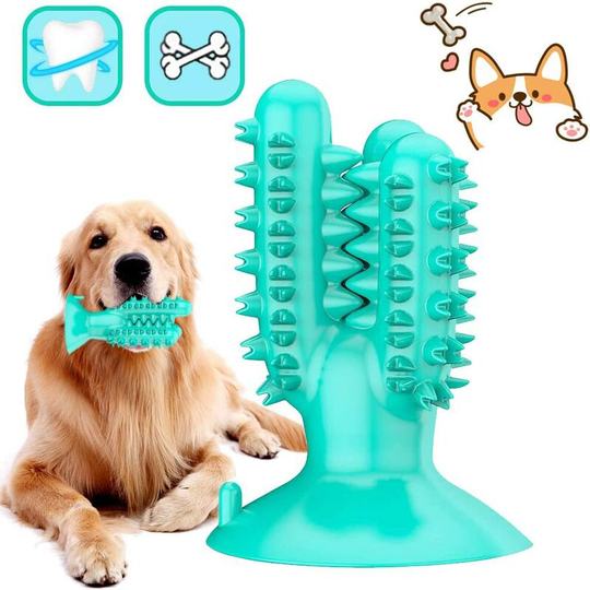 Groofoo - Dog Toothbrush, Dog Teeth Cleaning Toys, Pets Toothbrush Chew Toy, Natural Rubber for Small Dogs Dog Chew Toy - Dental Care(Blue)