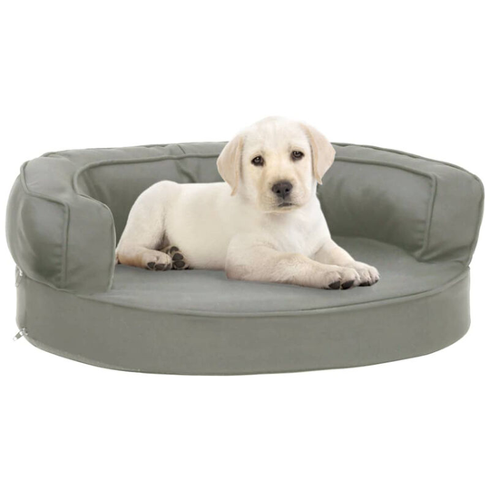 Ergonomic Dog Bed Mattress 60x42 cm Linen Look Grey