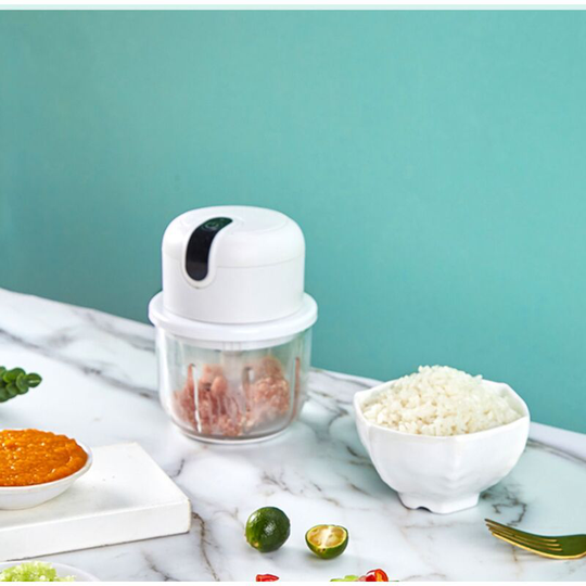 Sun Flowergb - Mini Electric Garlic Chopper - Small Portable Cordless Food Processor Mini Garlic Chopper Blender Meat Grinder Waterproof usb Charging