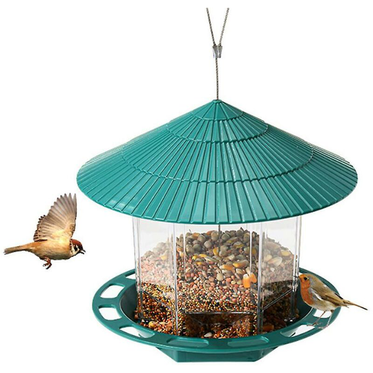 Bird Feeder Hanging Feeding Station Garden Bird Seed Dispenser Holder Food Container Thsinde