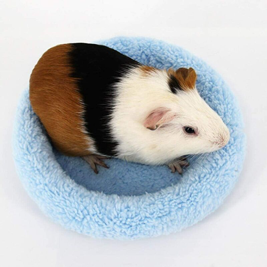 Denuotop - 1pc Soft Comfortable Round Warm Fleece Sleeping Mat for Hamster Bed for Rat, Hedgehog, Squirrel, Guinea Pig, Small Animals (l, Blue)