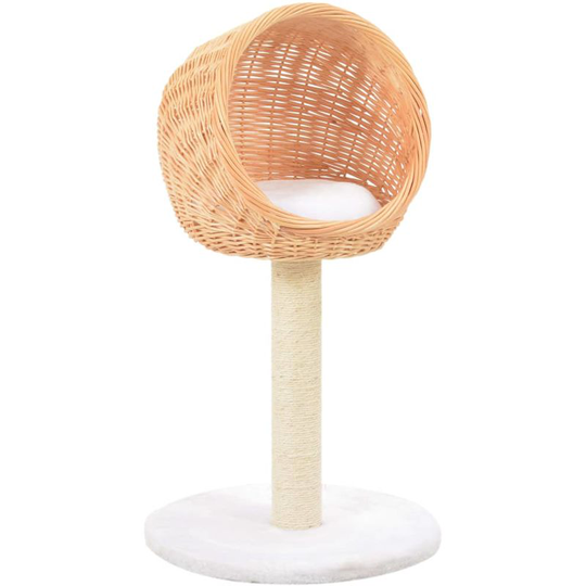 Cat Tree with Sisal Scratching Post Natural Willow Wood