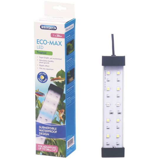 20cm Interpet Eco-Max Bright led for Tropical Aquarium Fish Tank Encourages Plant Growth