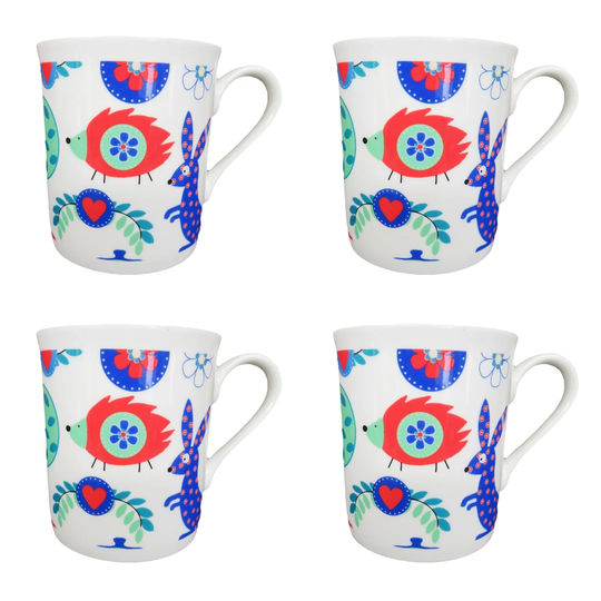 Owasco 4 Piece Bone China Mug Set