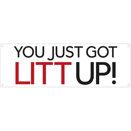 Grindstore You Just Got Litt Up Tin Slim Plaque (One Size) (White/Black/Red) - White/Black/Red