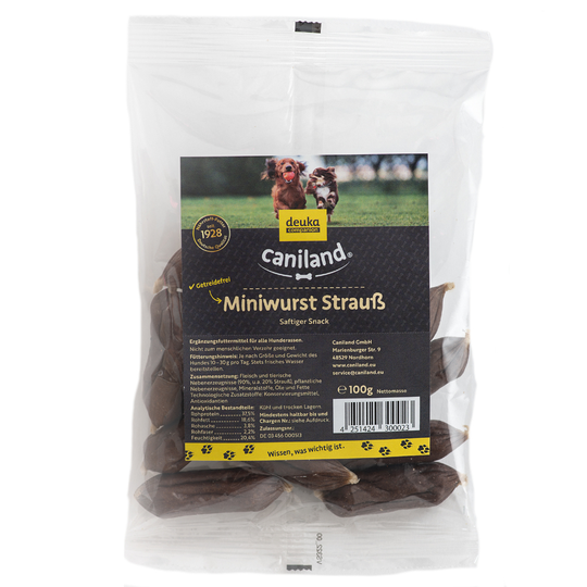 Caniland Mini Sausages with Ostrich - 2 x 100g