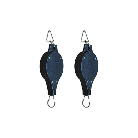 2 Pcs Retractable Hanging Basket Pulley Pull Down Hanger Adjustable Telescopic Hook for Hanging Basket Pots and Birds Feeder