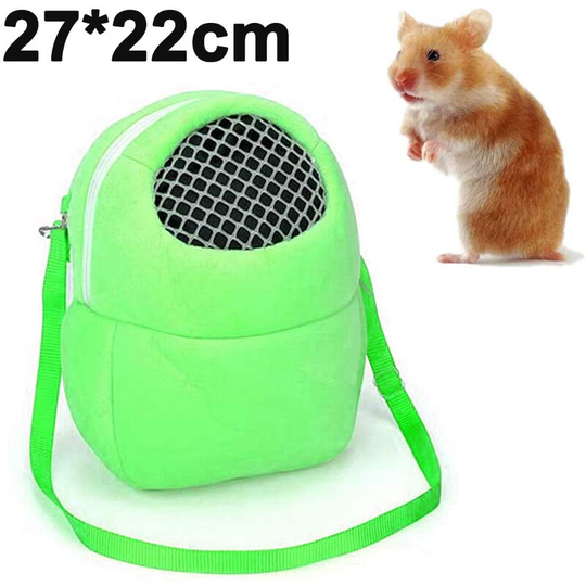 Carrying bag for pets, hamsters, portable, breathable, with shoulder strap for small pets, hedgehogs, sugar, squirrels, rabbits, l, green