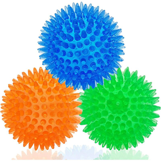 Sun Flowergb - 3 Pack Dog Balls Squeaky Toys for Small Dogs Puppy Toys Chew Toy for Small Medium Dogs Interactive Durable Inflatable Pimples Chew