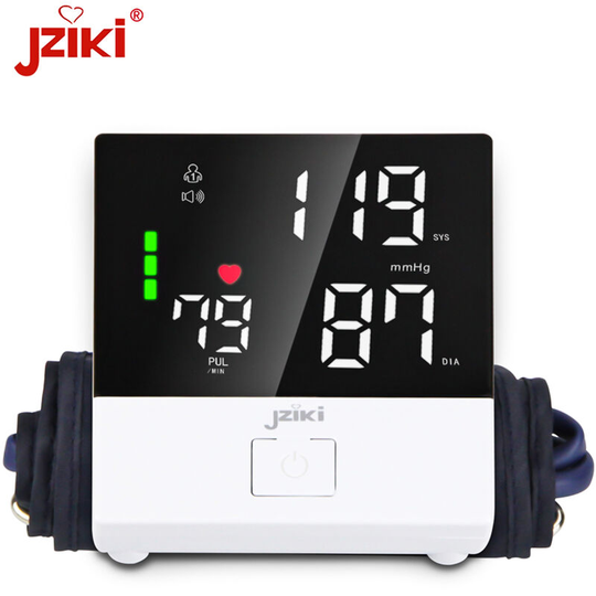 Jziki - ZK-B881 Upper Arm Blood Pressure Monitor Digital bp Monitor Electronic Sphygmomanometer Tonometer Supports English Voice Broadcast Heart Rate