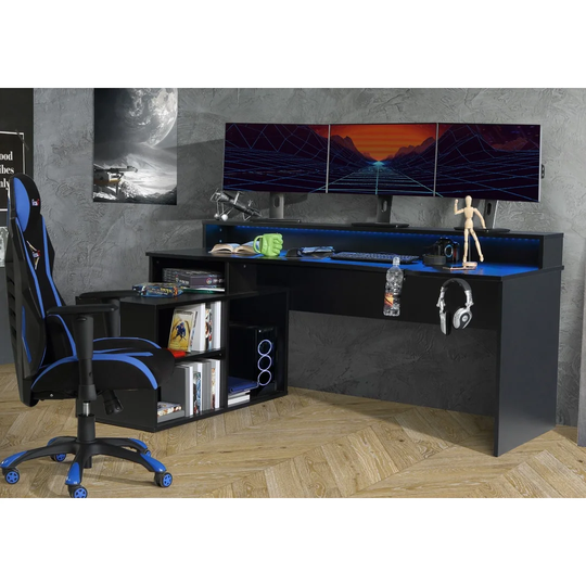 Social Changing Led L-Shape Computer Desk