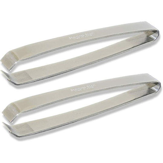 Perle Rare - Fishbone Tweezers Made in Japan (Set of 2) - Non-Slip, Precision Grip - Boning Salmon, Bass, Catfish - Japanese Handmade Stainless Steel