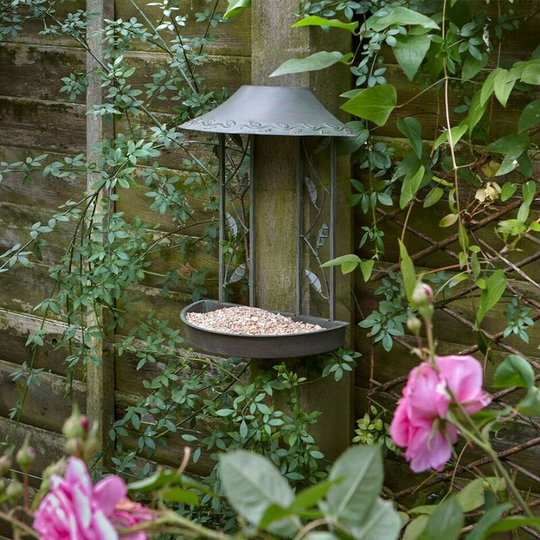 Secret Garden Wall Mounted Metal Seed Tray Wild Bird Feeder Table - Peckish