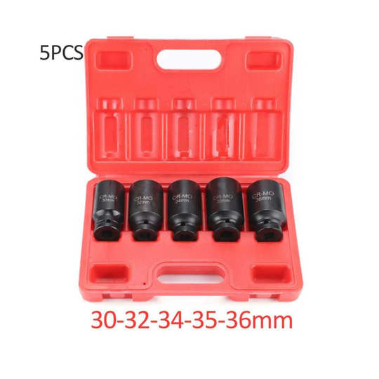 5PCS Axle Hub Nut Socket 1/2" Drive Impact Sockets Kit 30-36mm