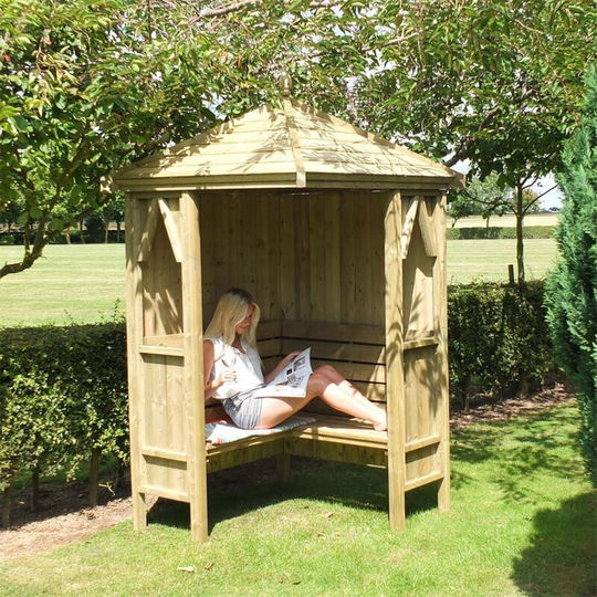 4 X 4 Pressure Treated Wooden Seat Corner Arbour