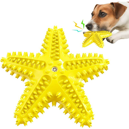 Betterlifegb - Dog toothbrush, dog chew toy, chew toy, indestructible dog toy, dog toy, dental care, natural rubber teeth cleaning stick (star)