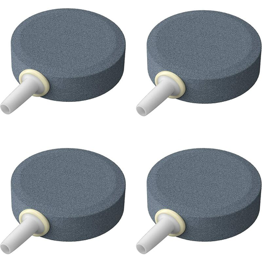 Perle Rare - Aquarium 4 cm Air Stone Bubble Disc Diffuser Release Tool for Air Pumps Fish Tanks Buckets Small Ponds and dwc Tanks, Set of 4