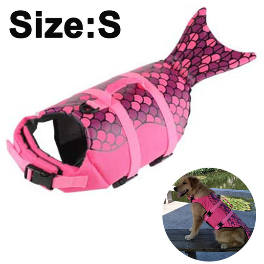 Devenirriche - Dog Life Jacket, Ripstop Pet Life Vest Swimming Preserver, Adjustable Dog Floatation Life Saver with Strong Rescue Handle for Small,