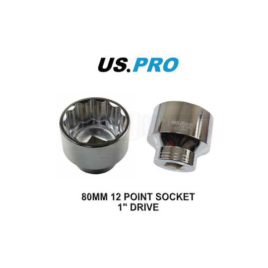 Tools 1' Dr 12pt 80mm Socket Truck, Trailer, Lorry Hub Nut etc 3524 - Us Pro