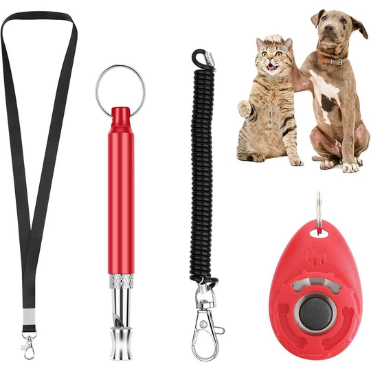 Heguyey - Dog Training Whistle and Clicker, Dog Whistle with Lanyard, Dog Clicker, Pet Training Kit, Great for Recall Dog Puppy Training