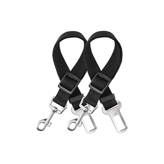 Car Dog Seat Belt,【2 Pieces】 Universal Dog Car Seat Harness, Adjustable 50-90cm Durable Ripstop Dog Seat Belt for All Dogs and Cats, Black Nylon