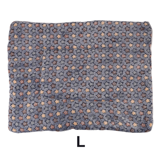 (Blue Stars) Large Indestructible Dog Bed Warm Plush Cushion
