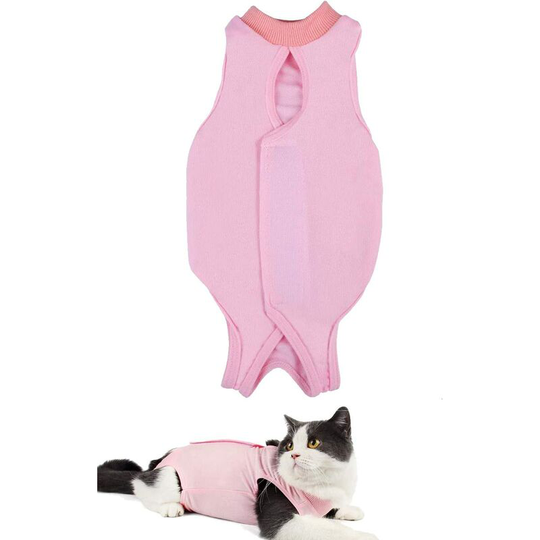 Cat Rehabilitation Vest, Replacement Cat and Dog Rehabilitation Kit, Abdominal Wound Cat Rehabilitation (l, Pink)