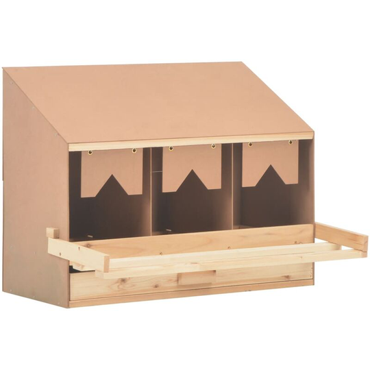 Chicken Laying Nest 3 Compartments 72x33x54 cm Solid Pine Wood VDTD07209 - Topdeal