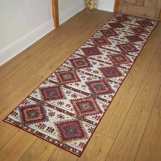 Royster Lucci Looped/Hooked Red/Beige Rug
