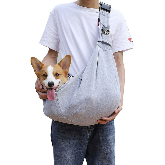 Pet Puppy Carrier Bag Cats Puppy Outdoor Travel Dog Shoulder Bag Single Sling Handbag grey