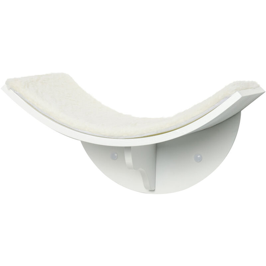 Wood Cat Shelves Wall-Mounted Shelter Curved Kitten Bed Cat Perch Climber Cat Furniture 41 x 28 x 21cm White - White - Pawhut